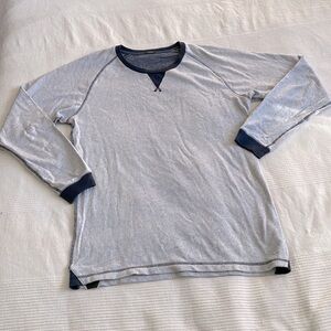 DENHAM Cotton Gray and Blue Long Sleeve Shirt Size Large